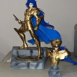 Saint Seiya Gemini Saga Gold Armor Statue & Bust Set
