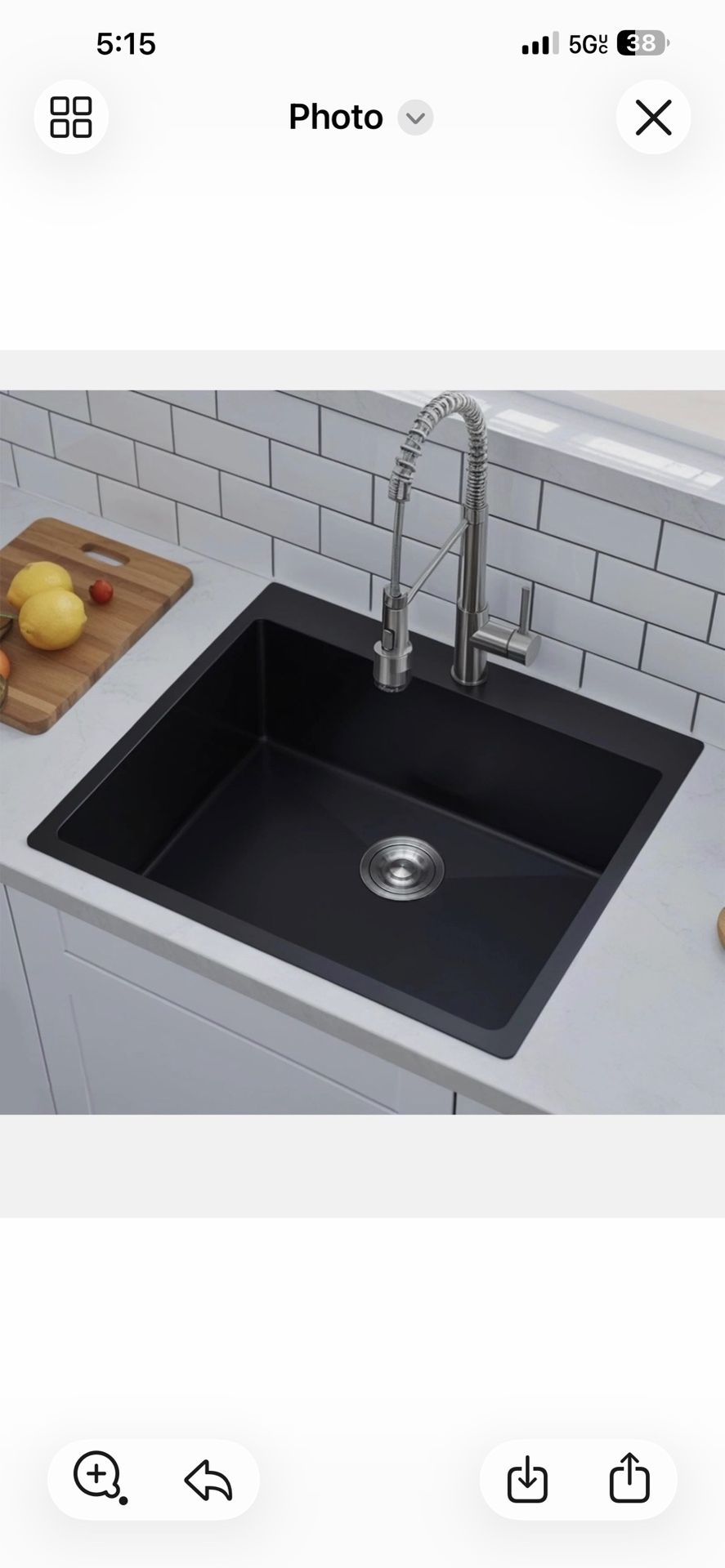 22 x 18 x 9 Inch Gunmetal Sink, Drop In 16 Gauge RV Small with strainer 03B