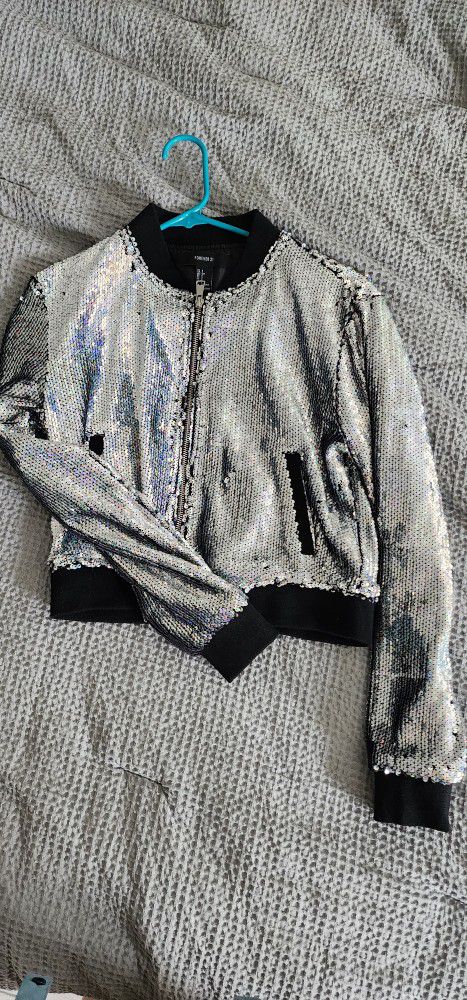 Sequin Jacket - Silver (Small)