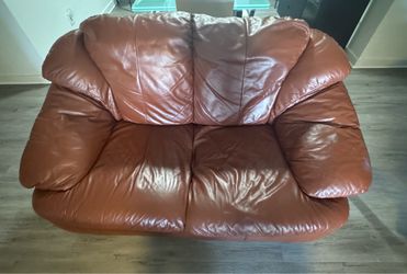 Brown Leather  Loveseat