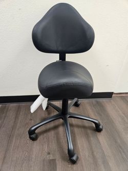 New DR.LOMILOMI Saddle Rolling Stool w/ Backrest – Adjustable – $80