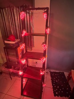 Ladder shelf with lights