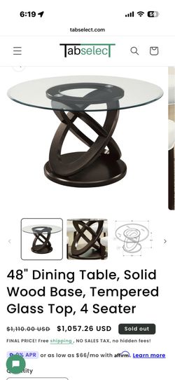 48" Dining Table,