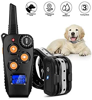 Azelf Dog Training Collar with 1800ft Remote, Waterproof Rechargeable Shock Collar with 3 Training Modes for Small Medium Large Dog