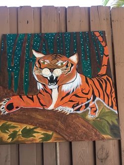 Original Tiger Acrylic Painting on Canvas