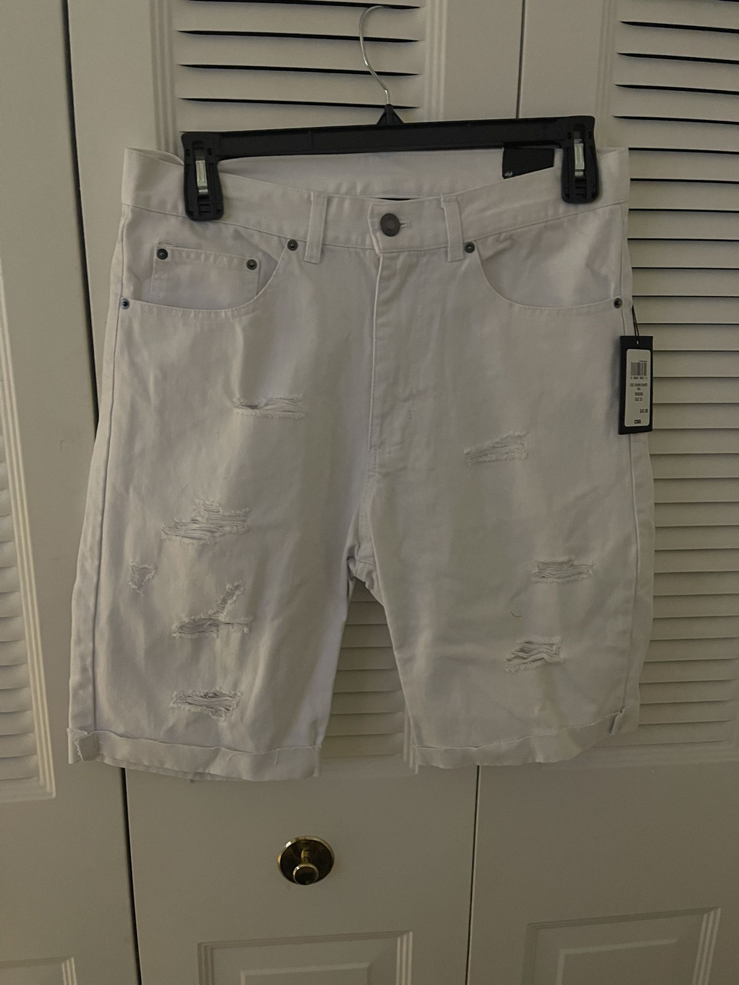 White Cut Out Shorts 