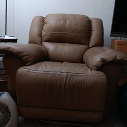 Stuffed Leather Rocking,  Reclining Chair