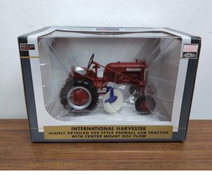 SpecCast Toy Tractor - Farmall Cub Tractor with Disc Plow in Box