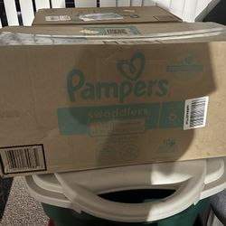 2- Boxes Of Pampers Size 6 Diapers 