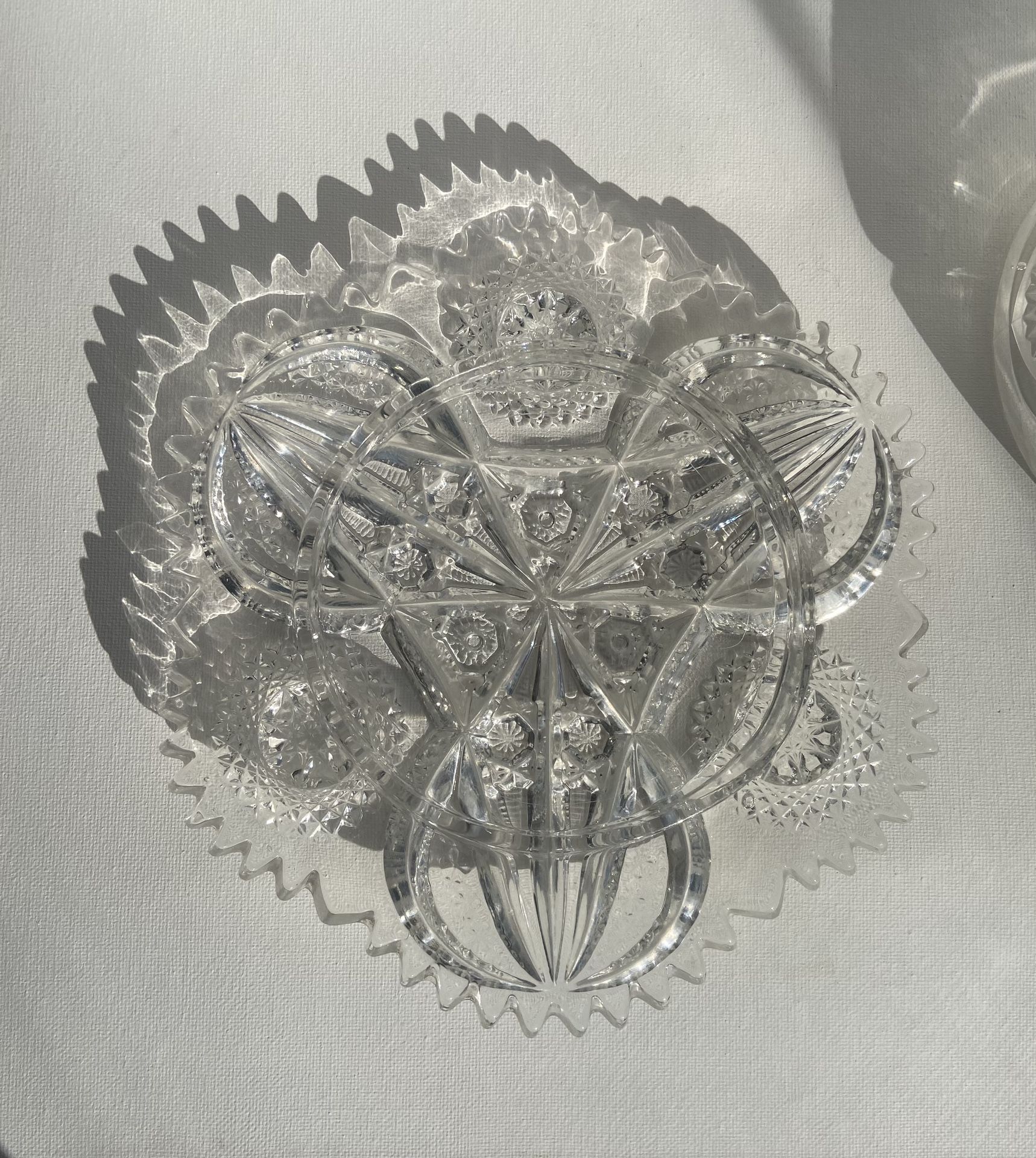 Cambridge Glass Near Cut Round Domed Butter Dish