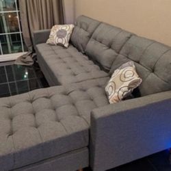New Reversible Sectional.  Grey.  86 X 59.  Free Delivery!