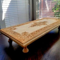 Wooden Laser Engraved Footed Tray