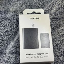 Samsung 65W Power Adapter Trio – 2x USB‑C + 1x USB‑A, Brand New