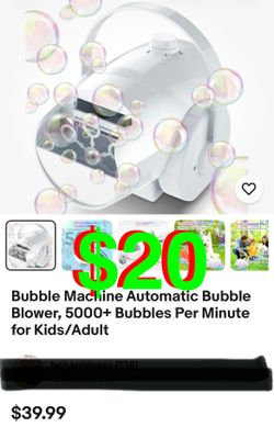 Bubble Macline Automatic Bubble Blower, 5000+ Bubbles Per Minute for Kids/Adult