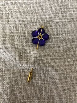Anmoruk Anmorook Forget Me Not Purple Flower Pin Armenian Genocide Never Again