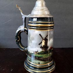 Vintage Lithophane Porcelain Beer Stein