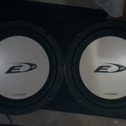 2 Alpine 600W Type E 12" Subwoofers