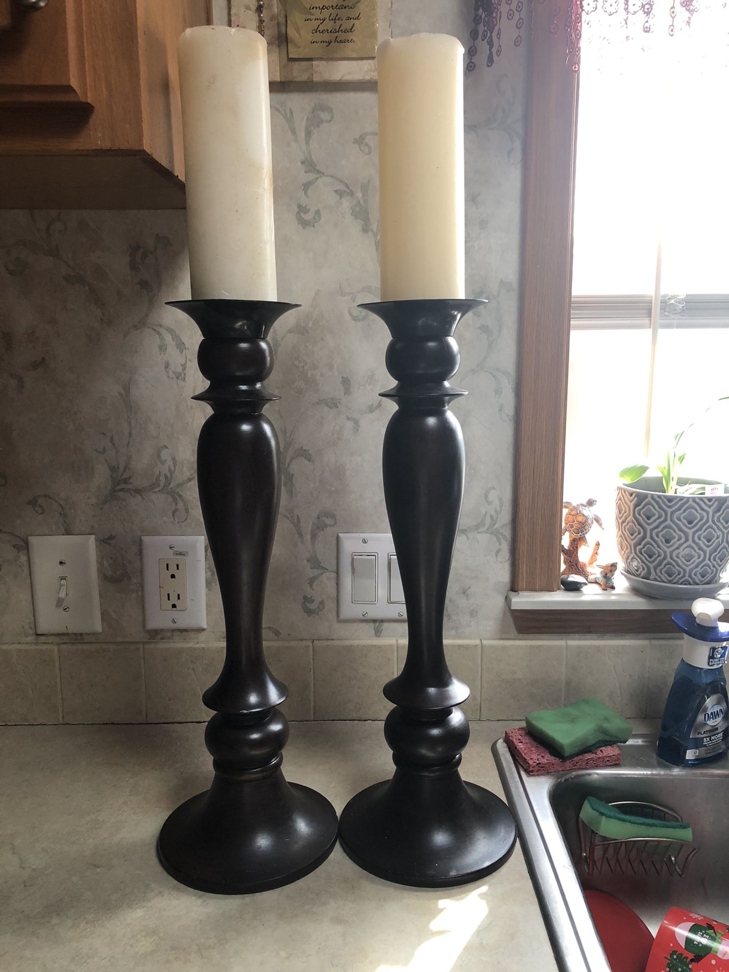 Wooden Candle Holders - Tall 21.5”