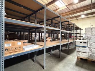 2x4x8’H feet ft shelves 3tiers metal rack shelf and wood top