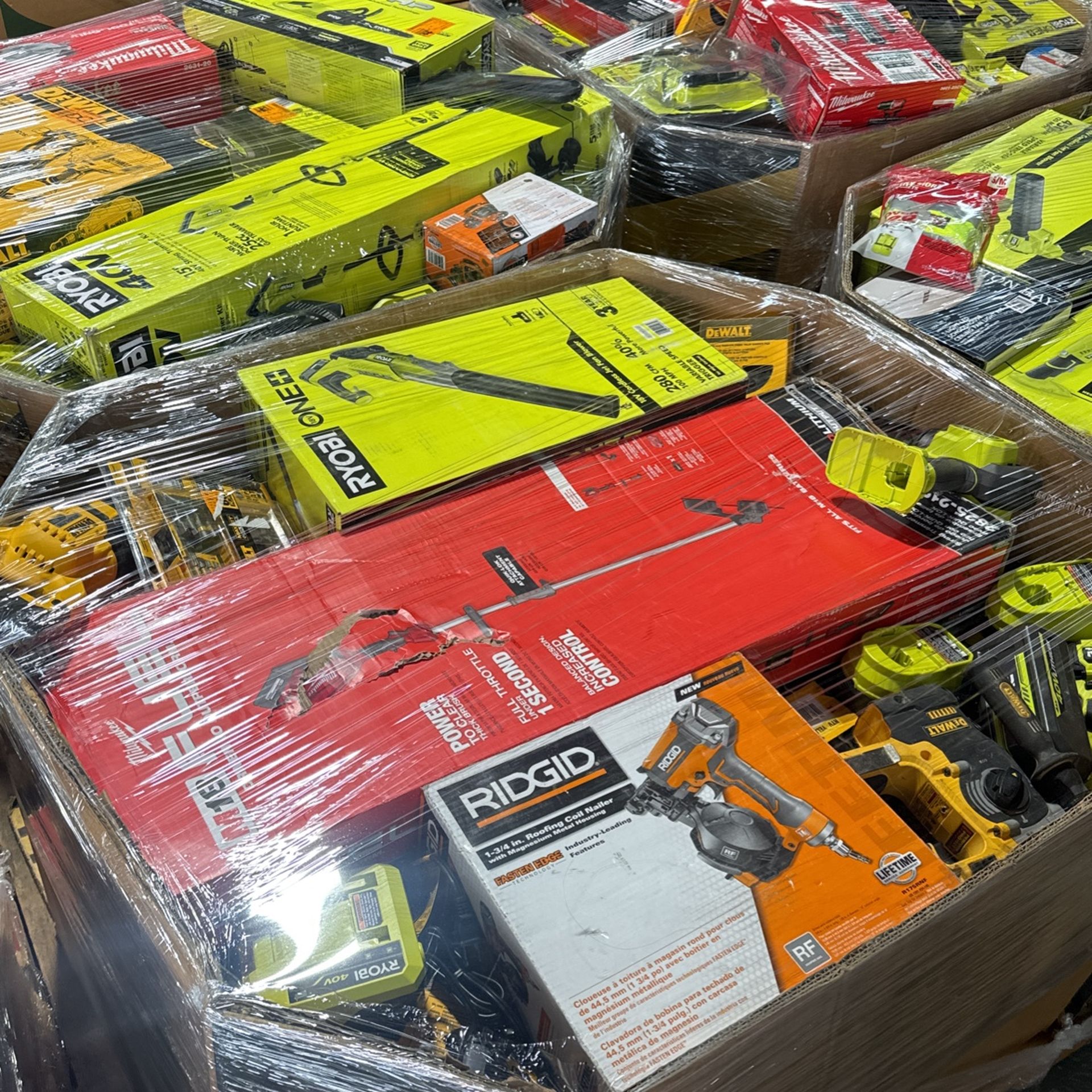 Ridgid Roofing Coil Nailer , Milwaukee String Trimmer Kit , Dewalt Brushless , Ryobi Dril , General Merch From Home Depot And More