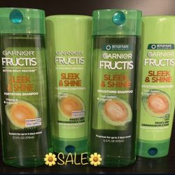 (PACK OF 4) GARNIER FRUCTIS SHAMPOO & CONDITIONERS VEGAN 🌱 FORMULA WITHOUT PARABENS WITHOUT SULFATE