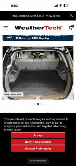 2012 Acura MDX cargo mat