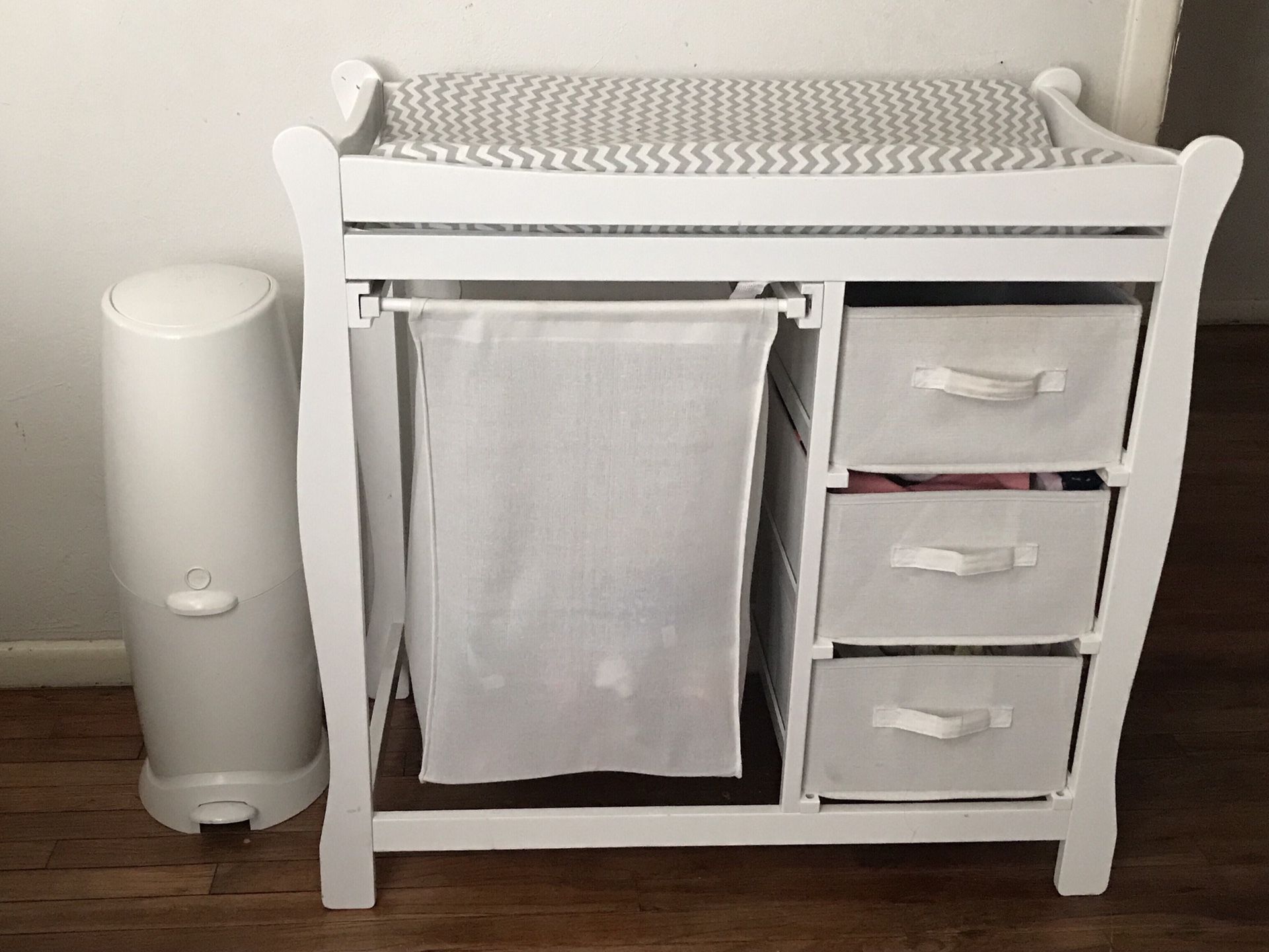 Changing table with diaper Genie