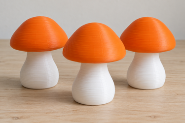 Harvest Mushroom Trio, 3D Printed Woodland Shelf Decor, Custom Cap and Stem Colors