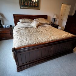 Bedroom Set With Sleep Number Mattress, Armoire, Dresser, Nightstands For $2499