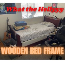 Wooden Bed Frame With Mattress Box!
