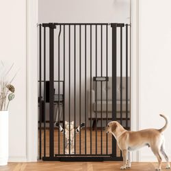 LuxTrsde Extra Tall Pet Gate 55.1" - Black