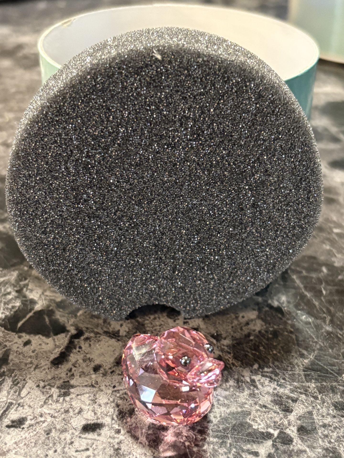 Swarovski pink duck crystal figure