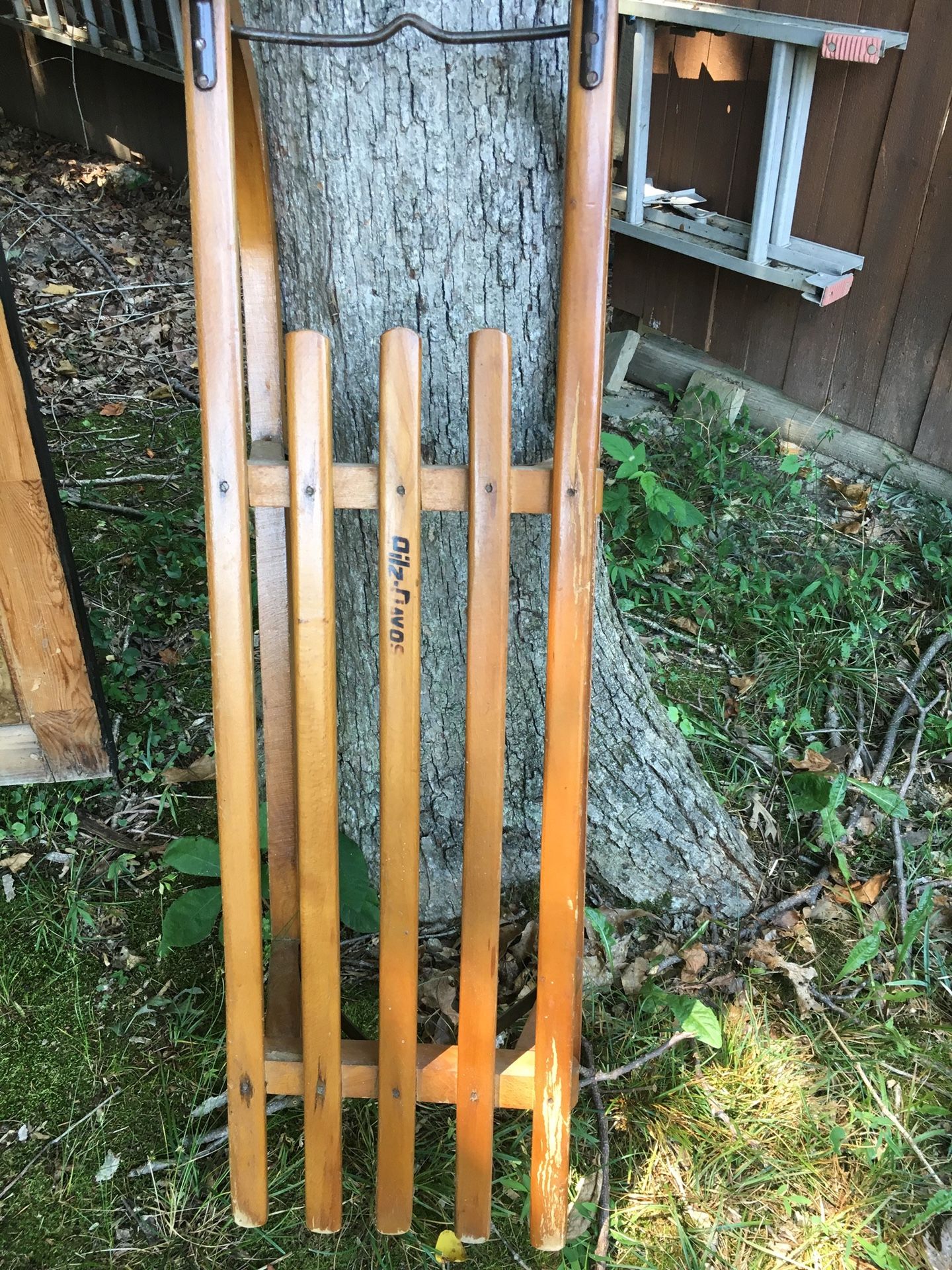 Antique Wood Snow Sled made by Davos