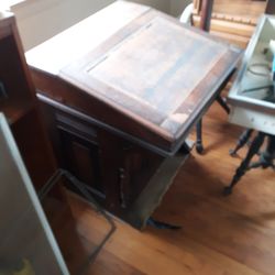 Antique secretary with stool