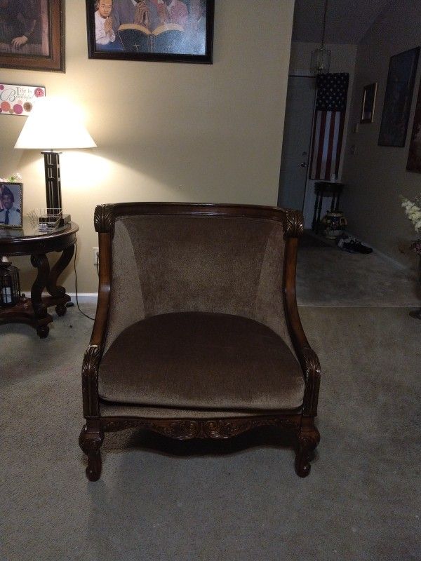 Antique Large Wooden Engraved Chair