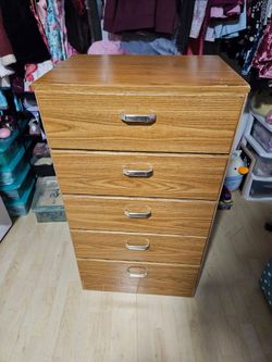 Tall Dresser 5-Drawer Wood Chest