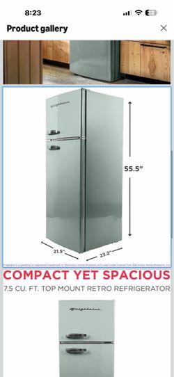 Frigidaire Retro Refrigerator & Freezer – Mint Green, 7.5 Cu. Ft.