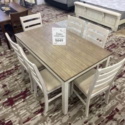 Skempton 7 Piece Dining Room Set ▪️6 Chair And Table▪️ $20 Down Payment Finance ▪️▪️ NEW