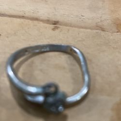 STERLING SILVER RING WITH HEART CLUSTERED CHARM