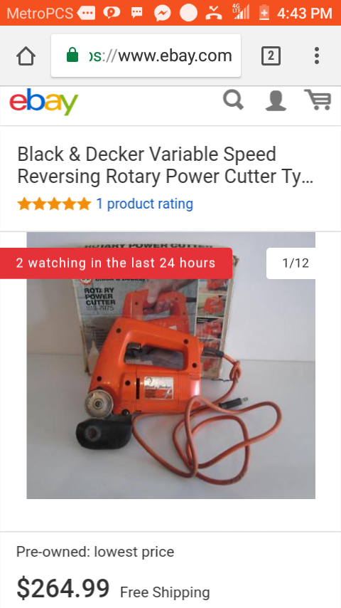 Black n Decker variable speed reversing rotary power cutter model 7975
