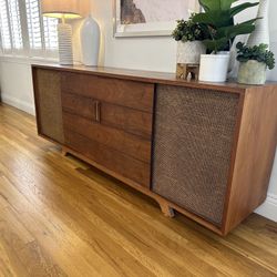 Vintage 1960’s Solid walnut Stereo Credenza 