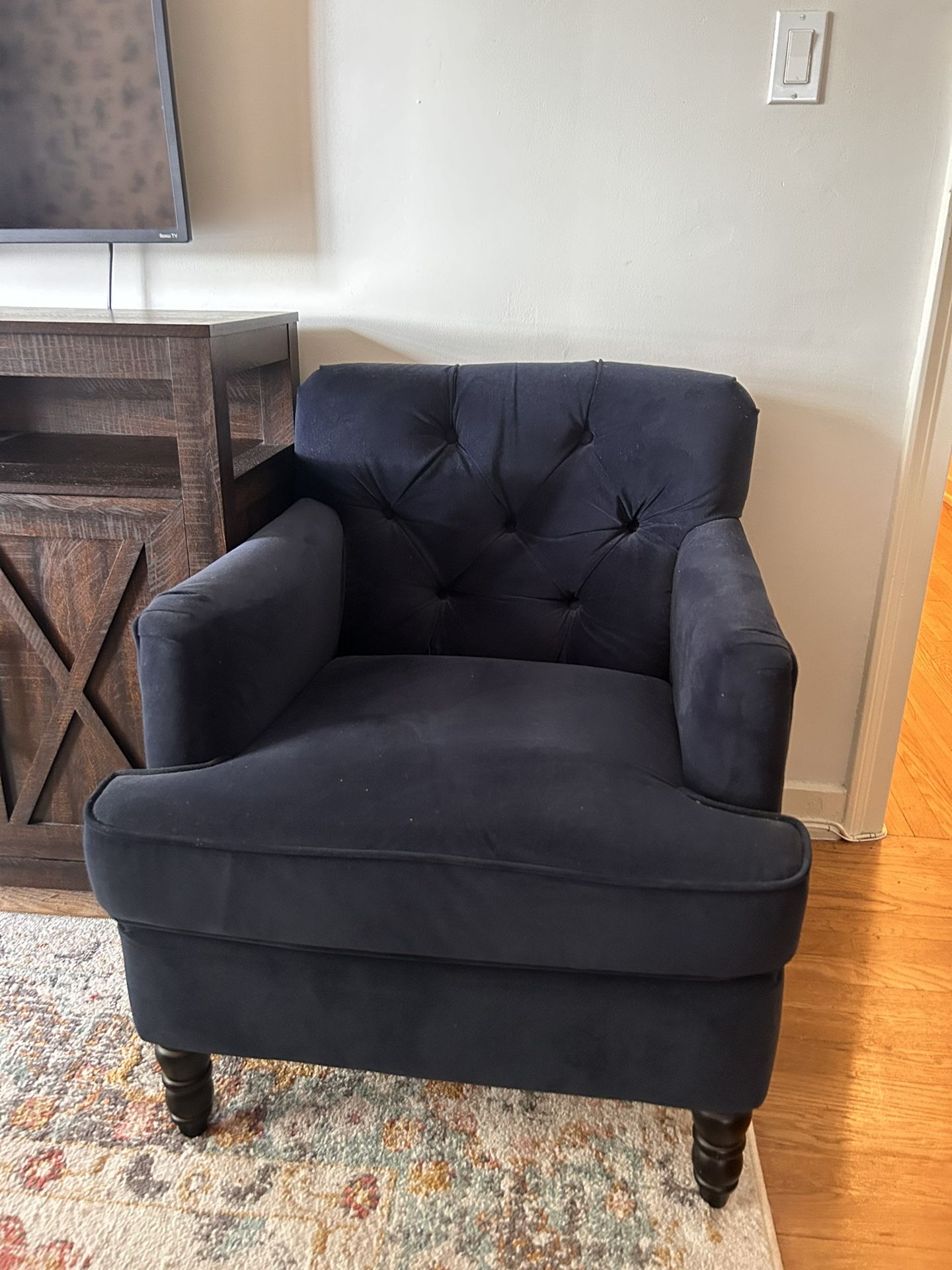 Blue Velvet Accent Chair
