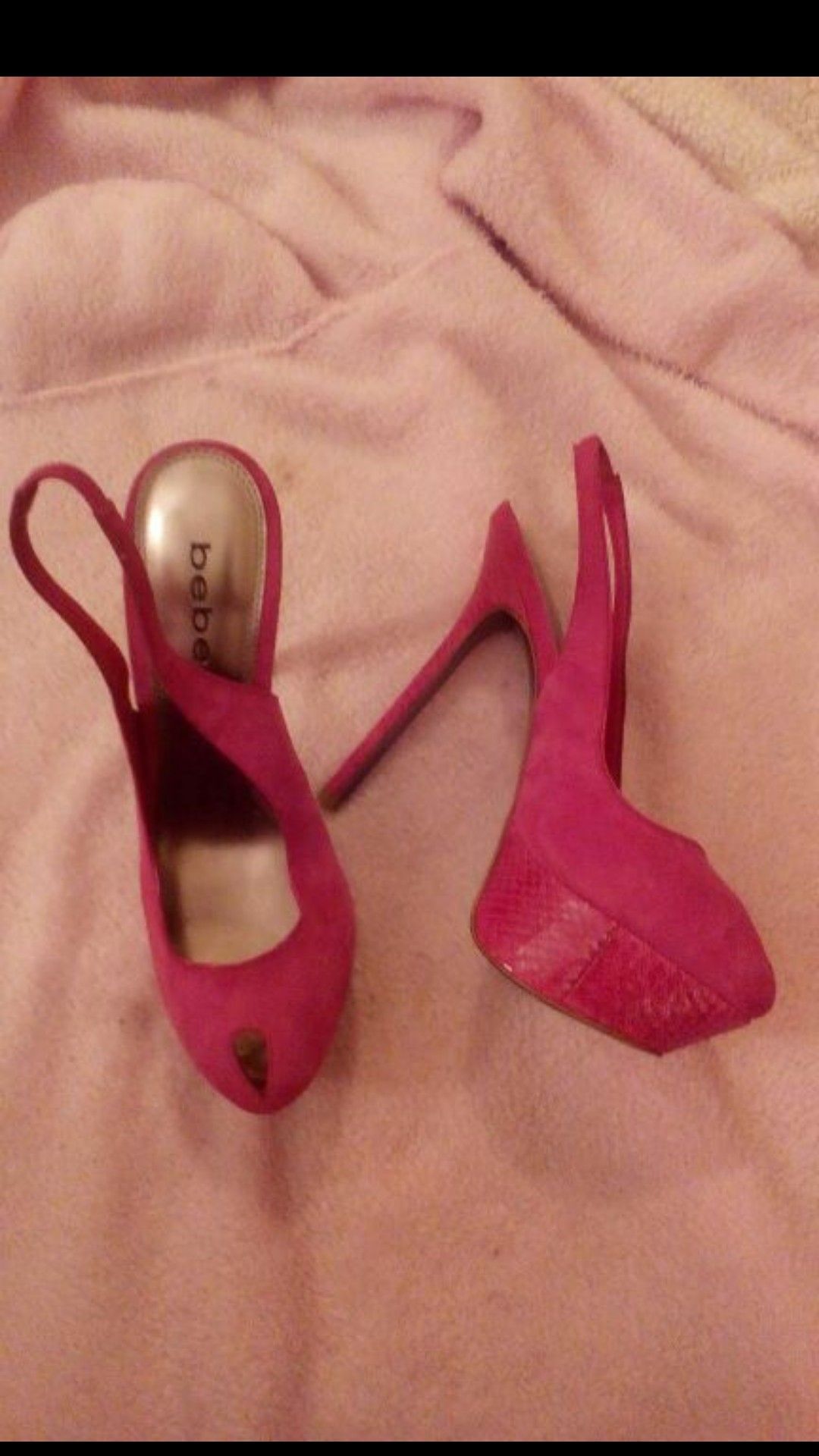 👠New Very Sexy Pink Satin Bebe High Heels👠