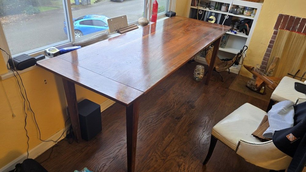 Custom 8ft Narrow Entirely Black Walnut Table