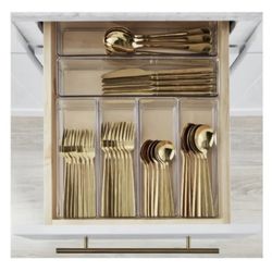 The Home Edit 6 Piece Kitchen Drawer Edit, Clear Plastic Storage System