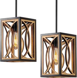 Wooden Pendant Light Brand New