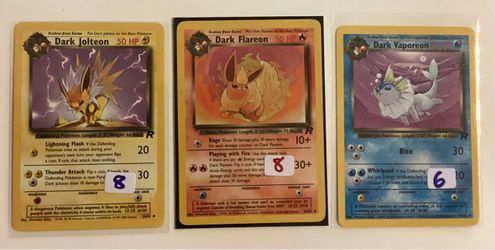 Pokémon Team Rocket Dark Eeveelutions Card Lot