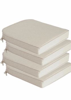 Goodgoods 19.5 x 20 Outdoor Chair Cushions Set of 4, Fade-Resistant & Water-Resistant Patio Seat Cushion Pads with Ties, 35D High-Resilience Foam for
