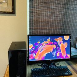 Desktop Setup  w/ 24” Monitor, Intel Core i7 @ 4.00GHz, 1TB SSD, 16GB DDR4 Ram, 2GB Graphics, WiFi, Win 11, MS Office 2024