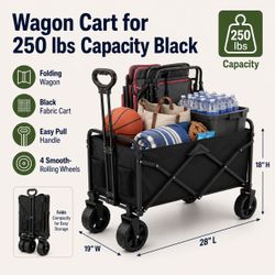 Wagon cart Black 28Lx19Wx18H 250 lbs capacity